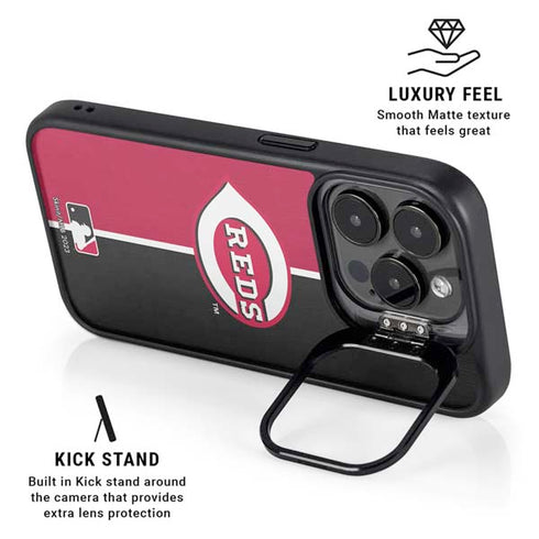 MLB Cincinnati Reds Split iPhone 16 Pro Kickstand Case